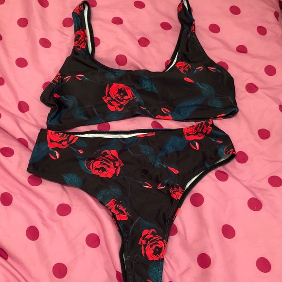 Rose Print Swimsuit - Picture 1 of 1